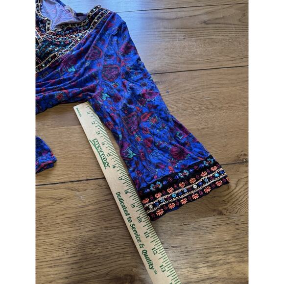 Soft Surroundings Woman Size XL Tunic Top Beaded Embroidered Colorful Bohemian - Picture 9 of 12